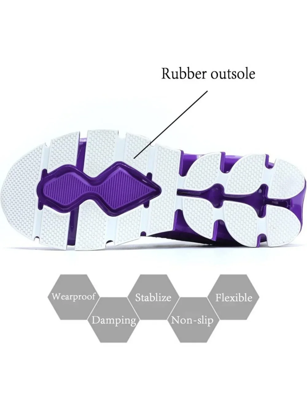 Women's Purple Blade Mesh Comfort Non Slip Athletic Slip on Soft Sneaker Shoes